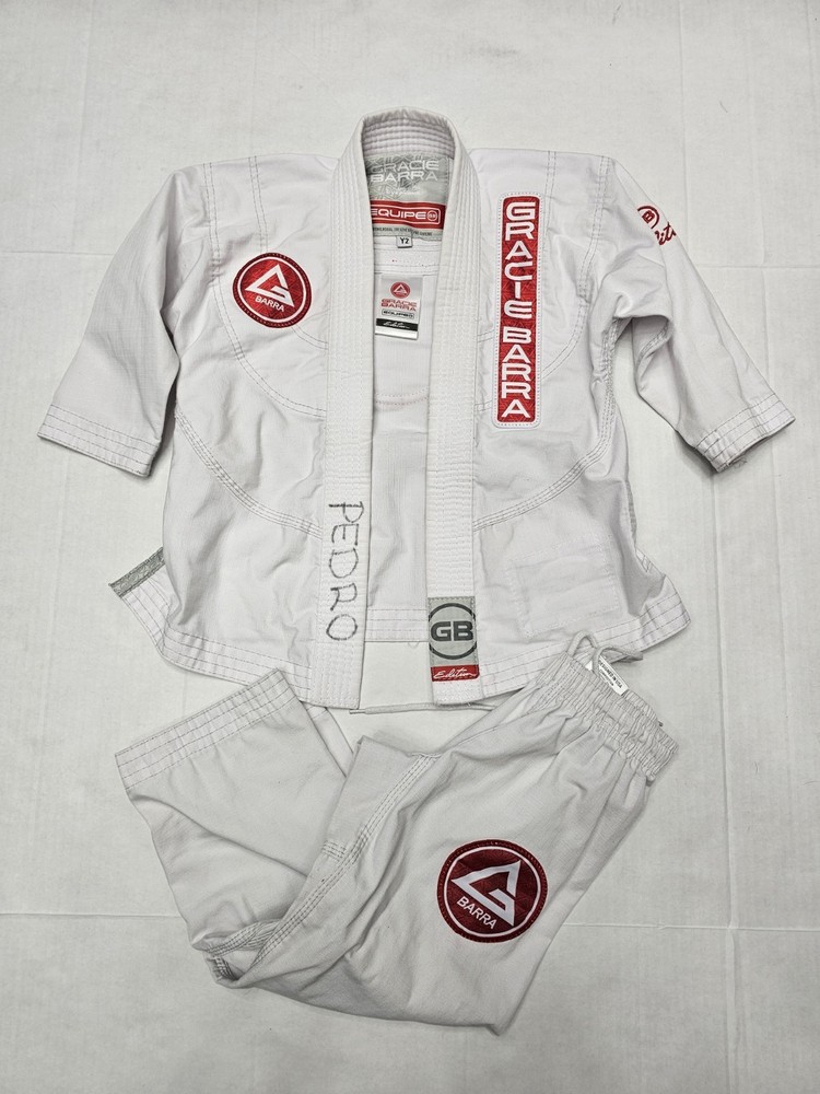 Gracie Barra Equipe Edition Kimono/Pants Gi White Youth Y2 Brazilian Jiu-Jitsu