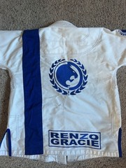 Renzo Gracie size A1 White and Blue Brazilian Jiu-Jitsu Gi with pants