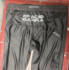 Gracie Barra Jiu Jitsu Rash Guard Pants XXL Black Leggings Elastic MMA
