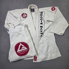 Gracie Barra Jiu Jitsu Kimono Set White Top Pants Equipe GB 5/180 Uniform Logo