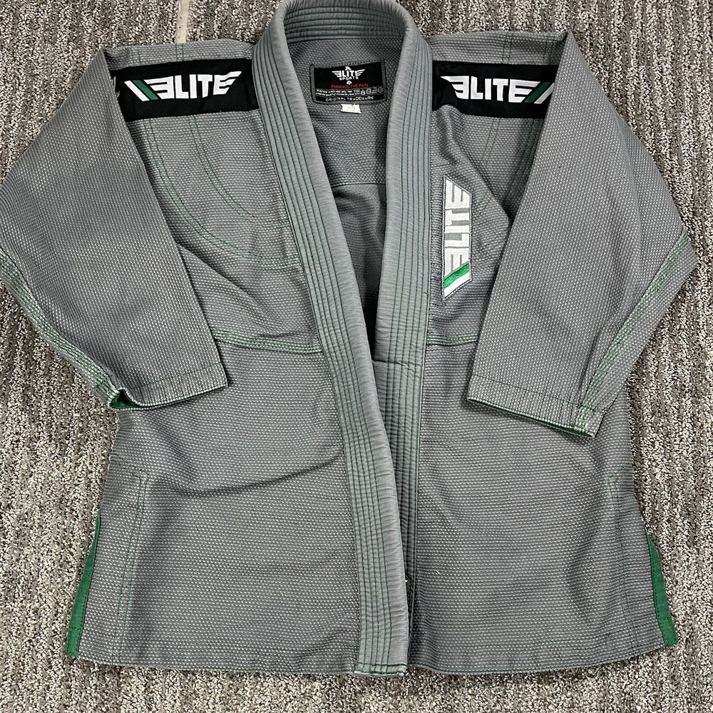 ELITE Sports Kids Youth BJJ Jiujitsu Gi Uniform / Size C2 / Grey No Bottom Pant