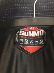 Summo Lone Wolf Premium JIU-JITSU GI TopOnly A1 Black Purple Embroidery Preowned