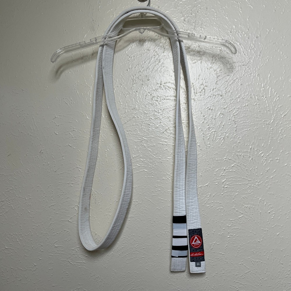 Gracie Barra Gi Belt Unisex A4 White Jiu Jitsu BJJ Kimono Uniform