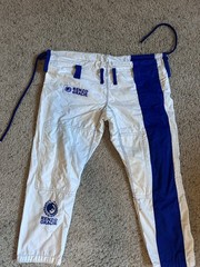 Renzo Gracie size A1 White and Blue Brazilian Jiu-Jitsu Gi with pants