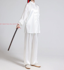 Unisex Adult Chinese Traditional Tai Chi Uniform Satin Kung Fu martial arts Suit