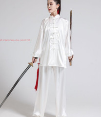 Unisex Adult Chinese Traditional Tai Chi Uniform Satin Kung Fu martial arts Suit