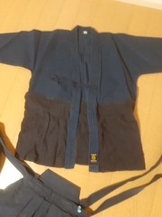 Japanese Kendo Gi Jacket Hakama Pants Set Dark Blue 100 Cotton Uniform
