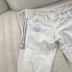 adidas Dojo Jiu-Jitsu Gi Pants White/Gray Stripes Adult Unisex Size M3