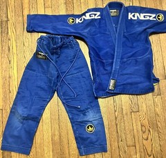 Kingz Kimonos Comp450 Blue A1 with RPBJJ back patch.