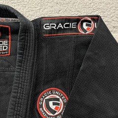 Gracie United Gi Set Adult A3 Black Jiu Jitsu Ripstop MMA Grappling *No Belt