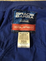 Gracie Barra Equipe GB Jiu Jitsu Kimono Top Youth Y5 Blue Marital Arts MMA