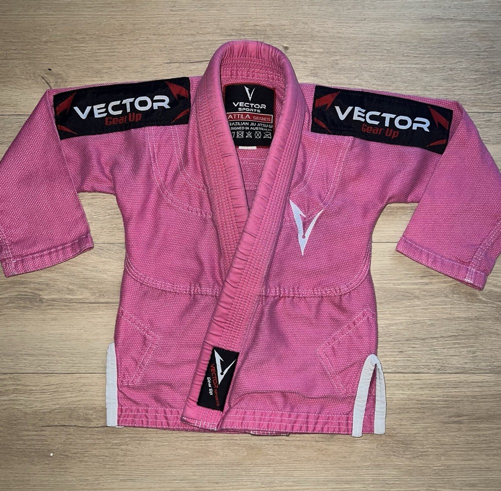 Vector Sports Gear Attila Series Kids Size K0 In Pink – Top Only Jiu Jitsu Gi
