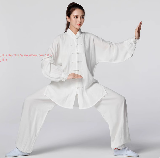 Men Women Linen Tai Chi Uniforms Kung Fu Suit Martial Arts Wing Chun Clothes Set