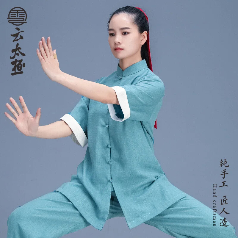 Short Sleeve Kung Fu Shirts Wing Chun Sport Tops Martial Arts Taichi Uniform