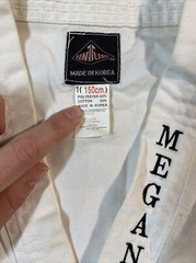Martial Arts Taekwondo Karate Uniform & Belt Lot Youth Sizes 1 & 2 Midwest