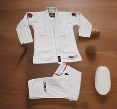 Flow Kimono Air White 100% Cotton BJJ JIU-JITSU GI Top Bottom A1L