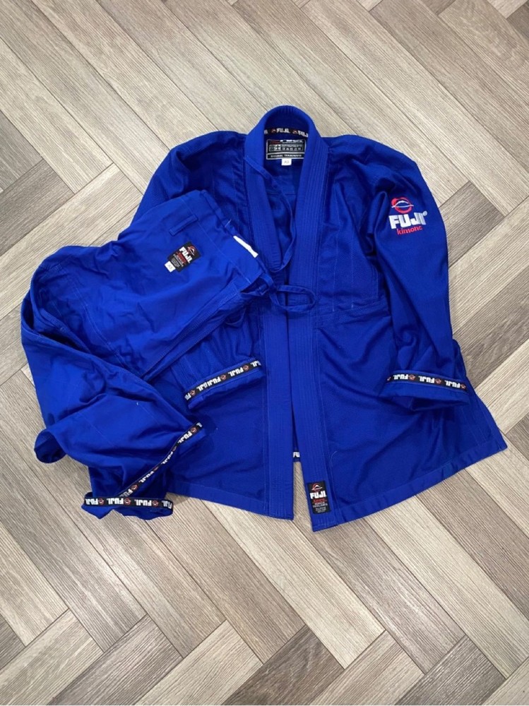 Fuji Gi & Gear BJJ Jiu Jitsu Kimono Jacket Pants Mens Blue Martial Arts A3 Used
