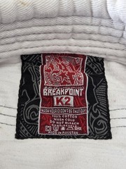 Youth Kids Size K2, Brazilian Jiu-Jitsu Top & Belt, Tiger Patch, Breakpoint