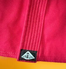 Vintage 1980s Red Isshin Ryu Instructor Gi Mizugami Patch Adult Med US Made
