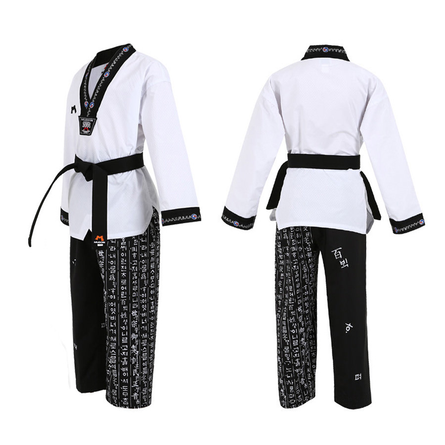 New Taekwondo V Neck Uniform Dobok Gi Hangul Korean Hapkido Martial Arts Team