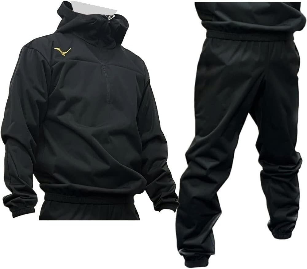 Mizuno top and bottom set Sauna suits Weight loss wear Black Training MSS-SET