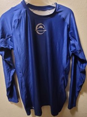 Fuji Sports Baseline IBJJF Ranked BJJ Jiu Jitsu Long Sleeve LS Rashguard – Blue