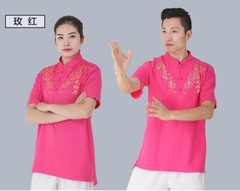 New Chinese Cotton Tai Chi Tops Kung Fu Wushu Martial Arts T-shirt Unisex Summer