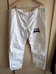 Fight Ready Jiu-Jitsu Pants Mens A2 White Drawstring Waist Straight Leg