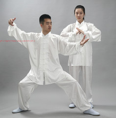 Unisex Korean Silk Tai Chi Suit Kung Fu Uniform Martial Arts Performance Clothes
