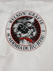 Break Point BJJ Gi Jacket Sz A2 White Relson Gracie Academy Patch Shark
