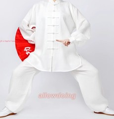 Men Women Linen Tai Chi Uniforms Kung Fu Suit Martial Arts Wing Chun Clothes Set