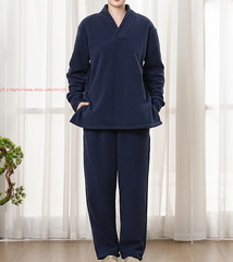 Fall Winter Unisex Meditation Monk Thicken uniform Warm Lay Zen flannel Outfits