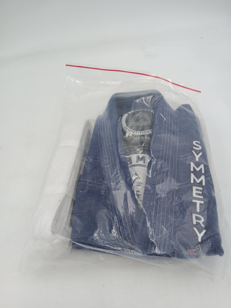 Symmetry Brazilian Jiu Jitsu Gi Kids M2 Blue 380 GSM BJJ Uniform White Belt New