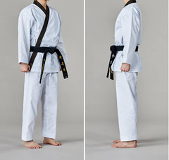 MOOTO Kumgang Grandmaster Taekwondo Karate Dobok White Black Collar Professional