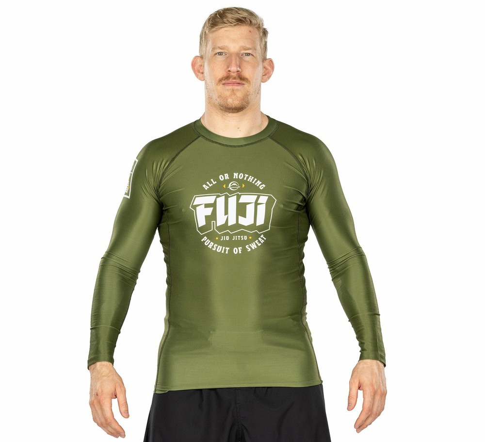 Fuji Bam Bam MMA BJJ Jiu Jitsu LongSleeve Long Sleeve LS Rashguard – Green