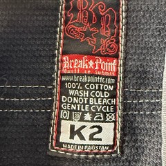 Break Point BJJ Gi Top Black Pearl Weave Jiu Jitsu Kimono Youth K2 Adult XS