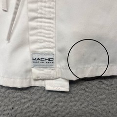 Macho Martial Arts Gi Size 4/180 White Uniform Kimono Karate Tae Kwon Do No Belt