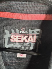 Fuji Sekai BJJ Gi Jacket Black Pink Trim Women’s W1 Lightweight Jiu Jitsu