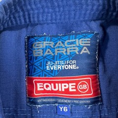 Gracie Barra Kids BJJ Size Y6 Gi Kimono Blue Equipe GB Edition Ju-Jitsu TOP ONLY