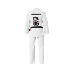 White BJJ Gi Shadow Samurai Inner Lining | Premium Pearl Weave Competition