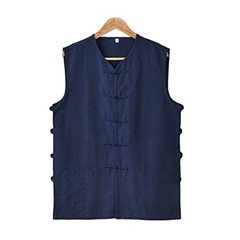 Chinese Waistcoat Wing Chun Sleeveless Vest Martial Arts Buddhist Monks Uniform