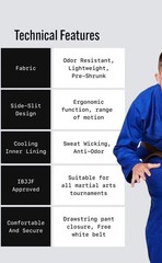 Martial Sports Essential Kids Brazilian Jiu Jitsu Gi Uniform – Blue – Free Belt