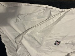 Taekwondo Uniform White Fabric Top Pants Belt Adult Black Belt Institute Size 7