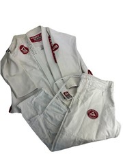 Storm Equipe GB Gracie Barra A2 BJJ Gi Uniform White Kimono Jacket Pants Set