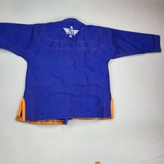 Elite Sports Brazilian Jiu Jitsu BJJ Gi Jacket – Kids C1 – Blue w/ Orange Trim