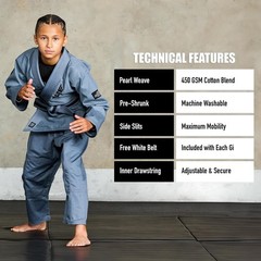 IBJJF Approved Ultra Light Kids BJJ Gi with Free Belt – Preshrunk & Durable