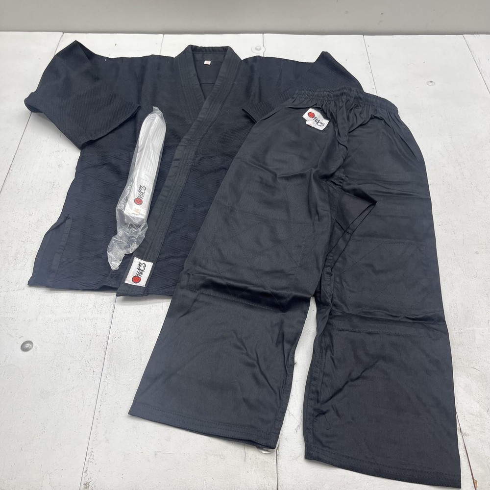 OMACS Judo Jiu Jitsu Gi Kimono Set Mens Small 2/160 Black White Belt Uniform