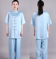 Men Summer Breathable Short Sleeve Kung Fu Shirts Wing Chun Training Vintage