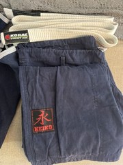 Keiko Raca Men’s Blue Brazilian Jiu-Jitsu GI Top And Pants W/ White Belt