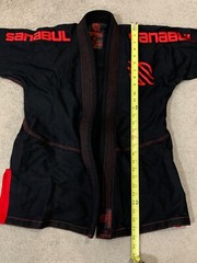 Sanabul Gi Top Brazilian Jiu Jitsu Size A0 Black Red Embroidery Martial Arts MMA